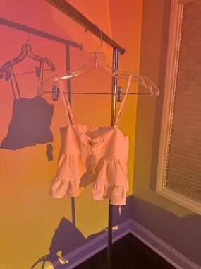 Cider Cream Ruffle Crop Top